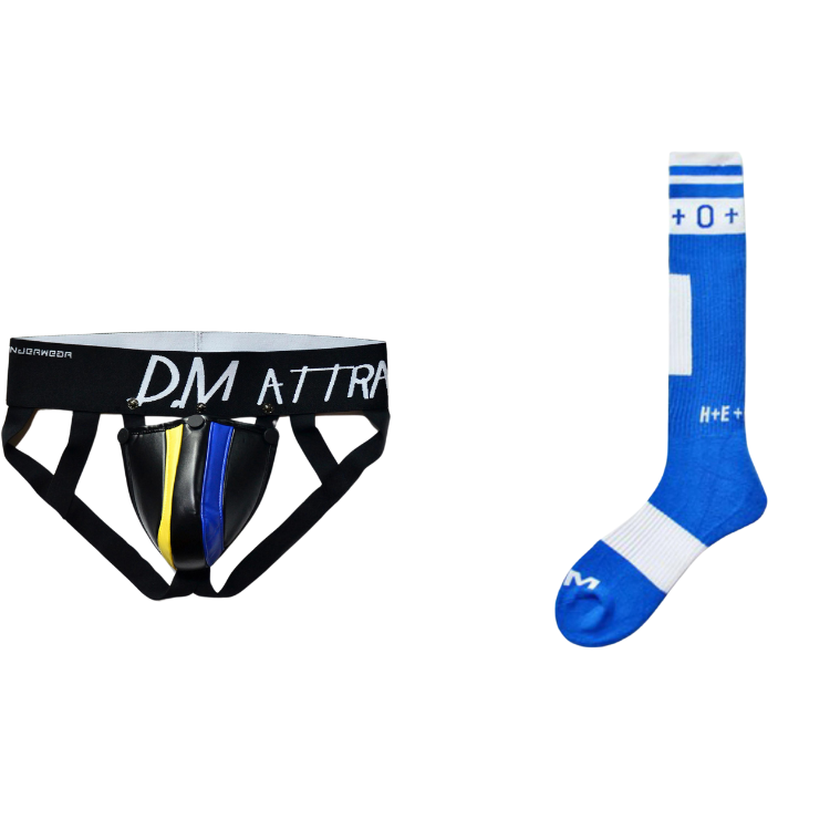 Double Delight Low Waist Color Block Thong + Matching Socks