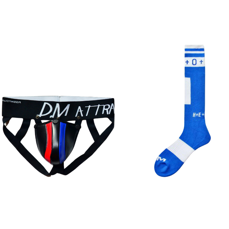 Double Delight Low Waist Color Block Thong + Matching Socks
