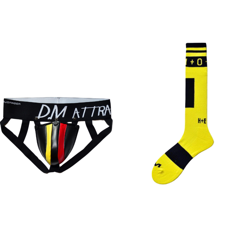 Double Delight Low Waist Color Block Thong + Matching Socks