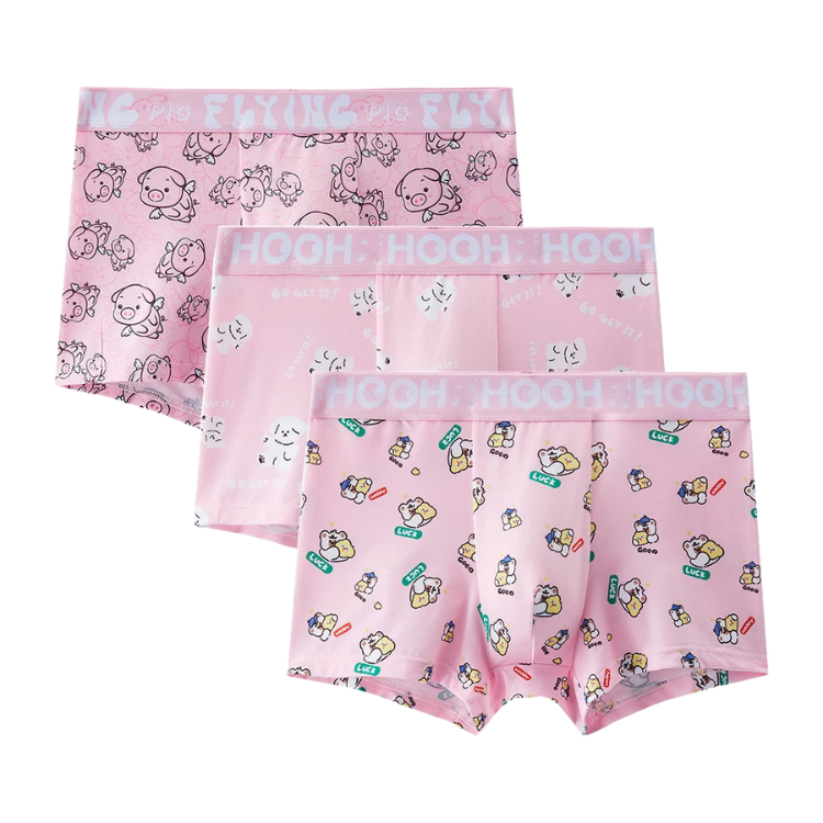 Dreaming In Pink Cartoon Boxers