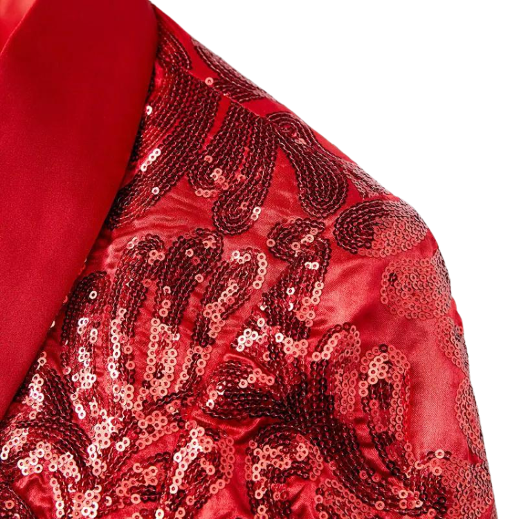 Elegant Floral Sequins Blazer