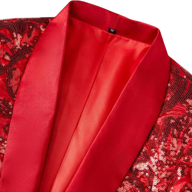 Elegant Floral Sequins Blazer
