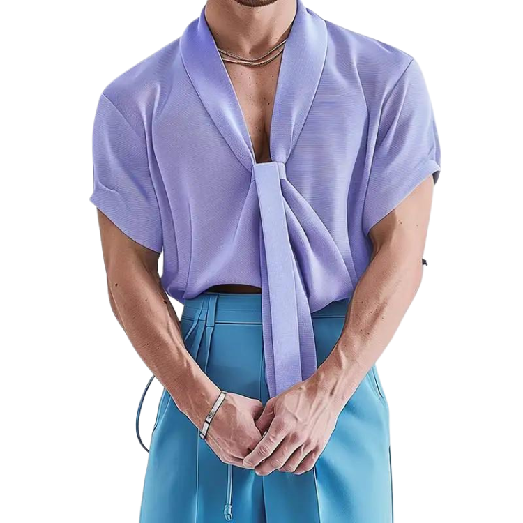 Fabulous Lapel Short Sleeve Summer Shirt