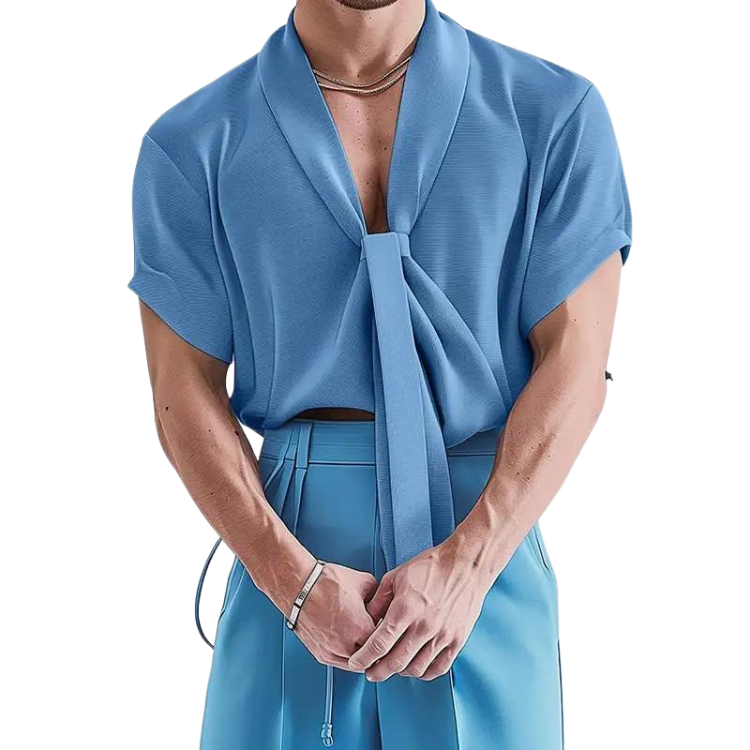 Fabulous Lapel Short Sleeve Summer Shirt