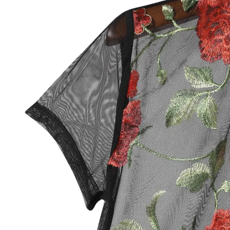Floral Rose Mesh Romper