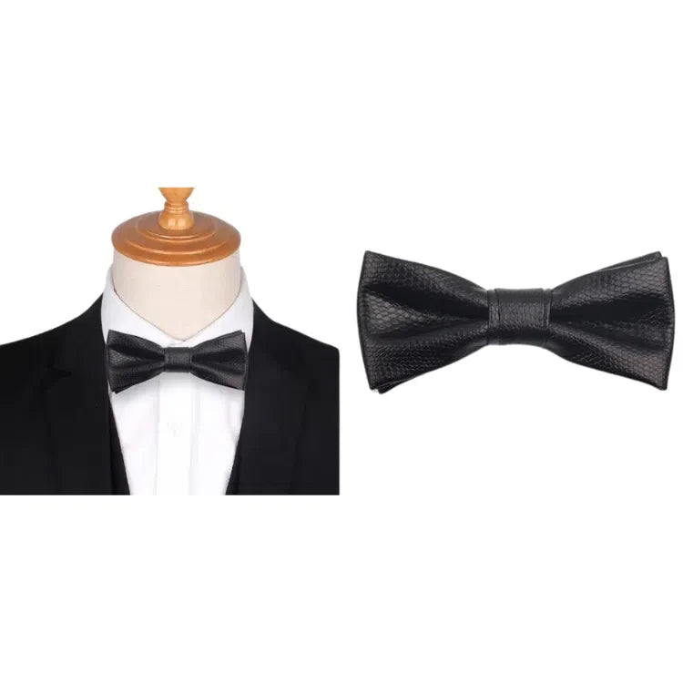 Formal Kink PU Leather Bowtie