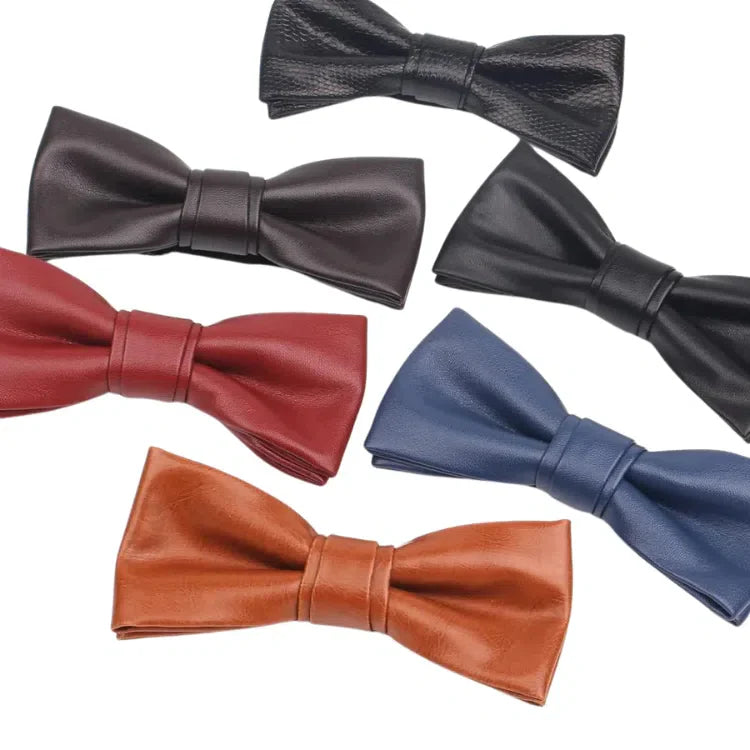 Formal Kink PU Leather Bowtie