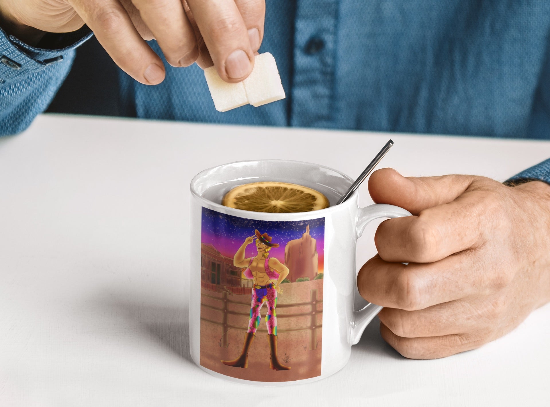 Gay Cowboy At Sunset Mug