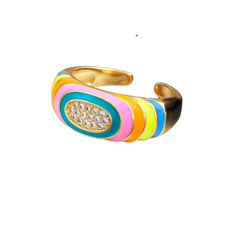 Gay Rainbow Embrace Rings