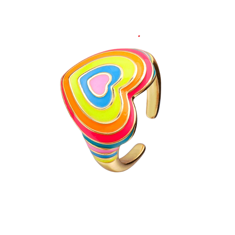 Gay Rainbow Embrace Rings