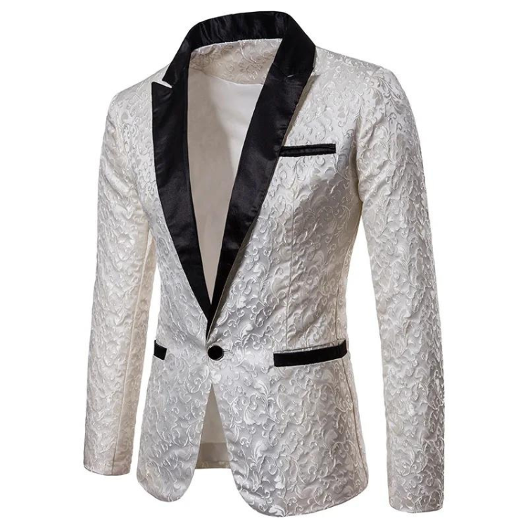 Gilded Lapel Satin Blazer