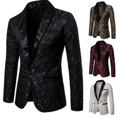 Gilded Lapel Satin Blazer