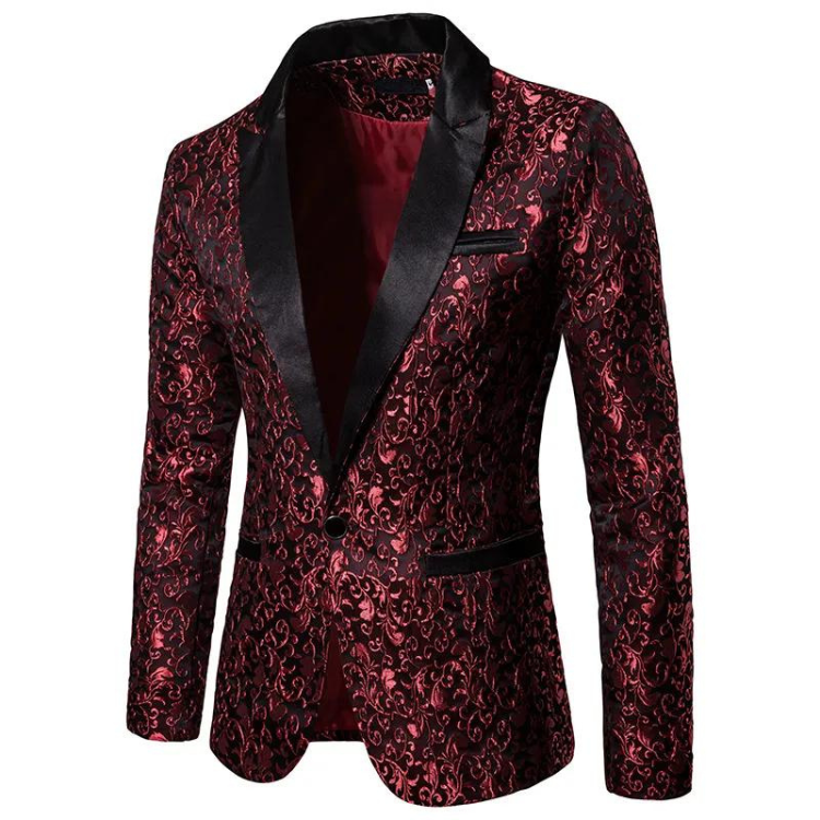 Gilded Lapel Satin Blazer