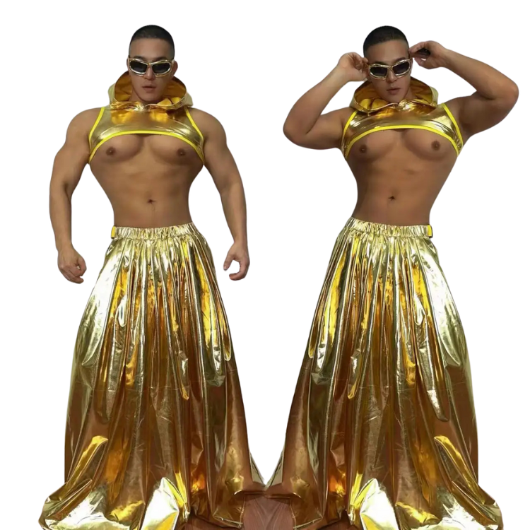 Glitter And Gogo Gold Stage Costume