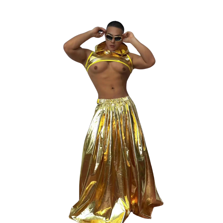Glitter And Gogo Gold Stage Costume