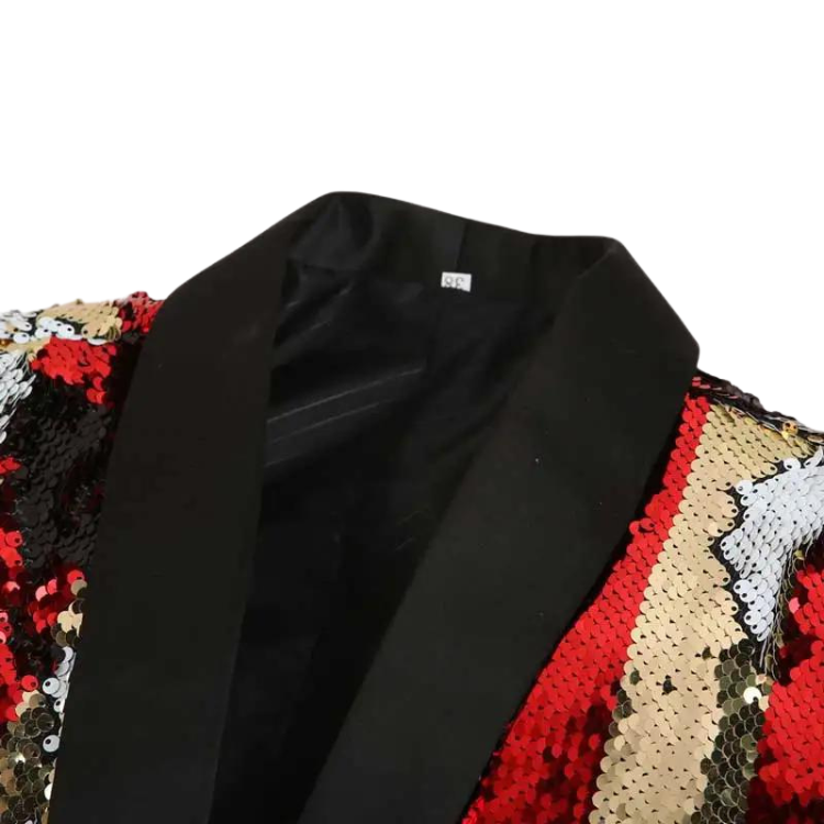 Golden Rainbow Gradient Sequin Blazer