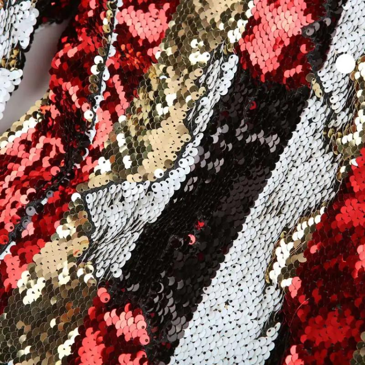 Golden Rainbow Gradient Sequin Blazer