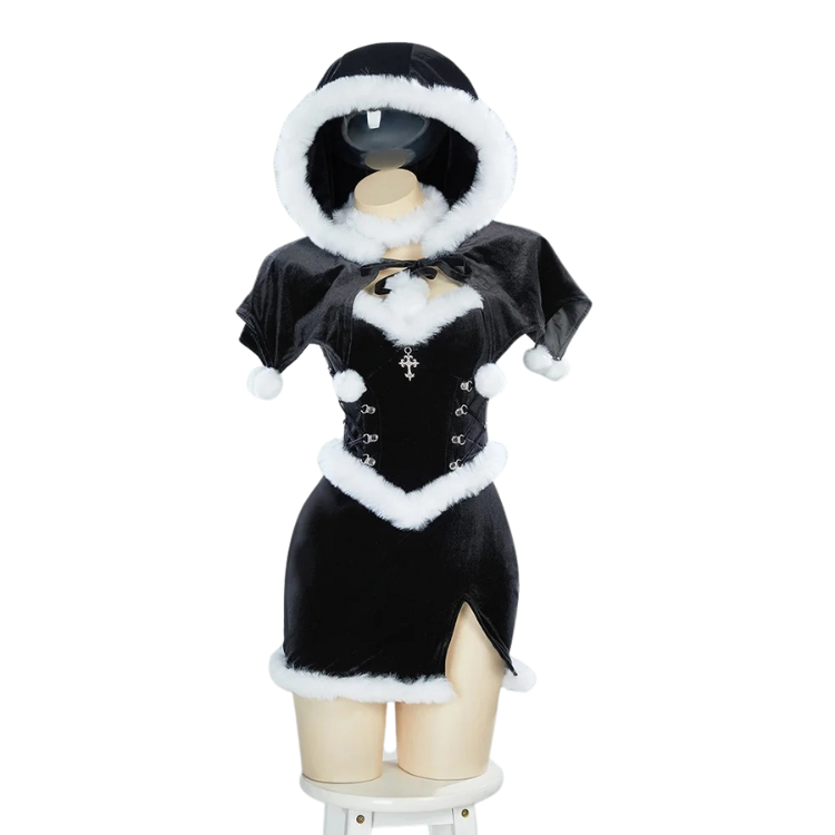 Gothic Witchy Christmas Costume Dress Set