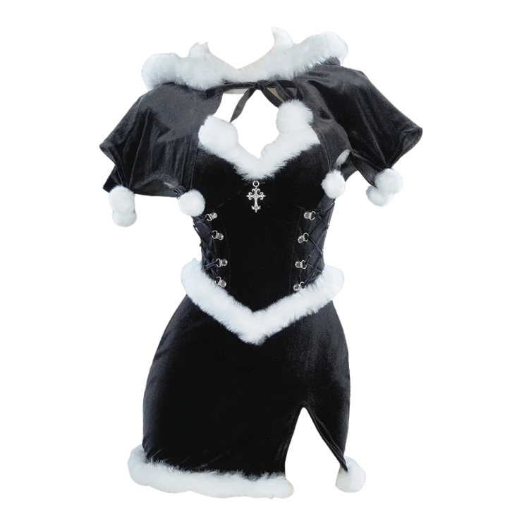 Gothic Witchy Christmas Costume Dress Set