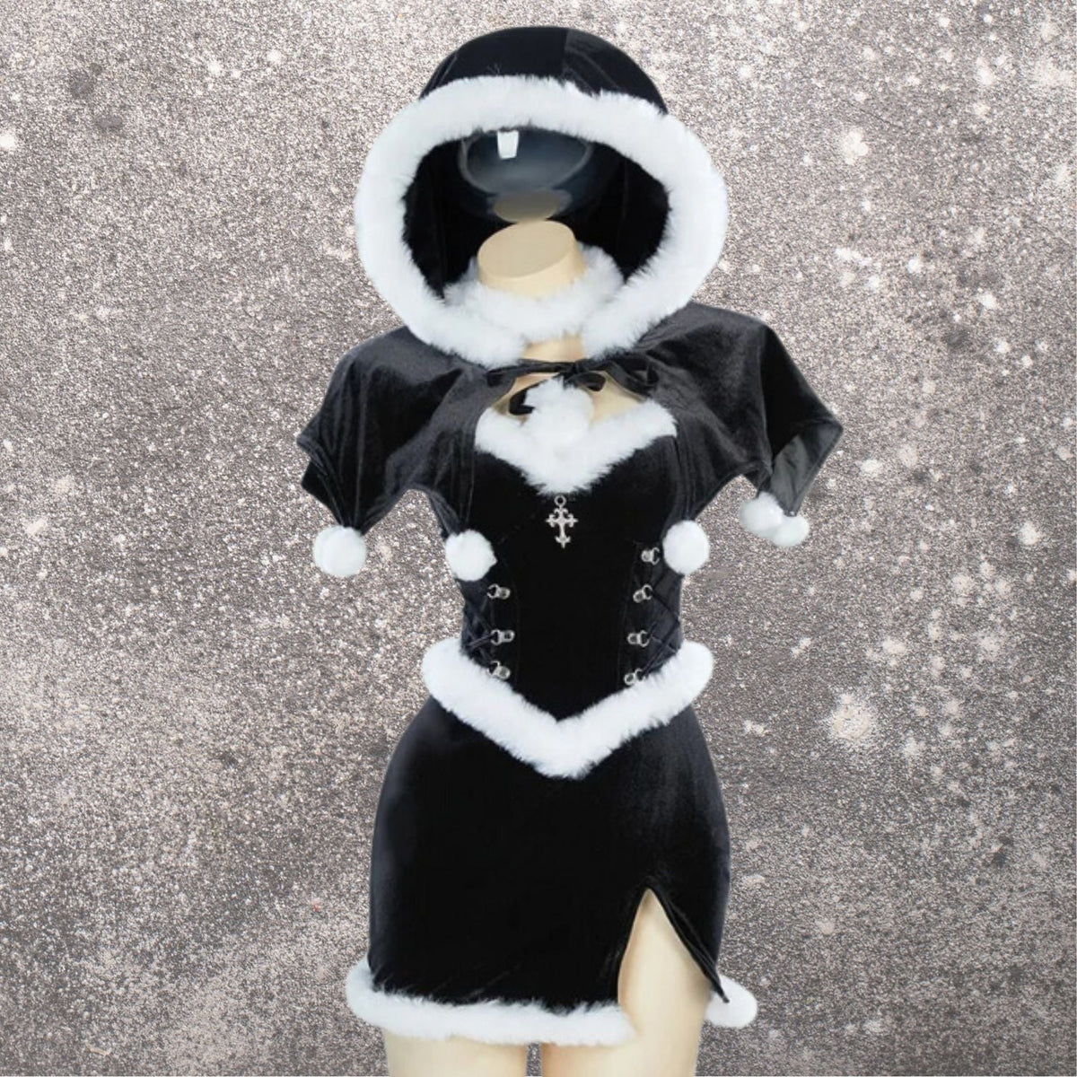 Gothic Witchy Christmas Costume Dress Set