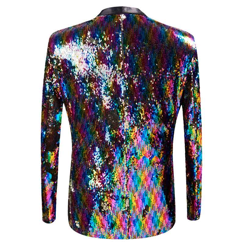 Golden Rainbow Sequins Blazer