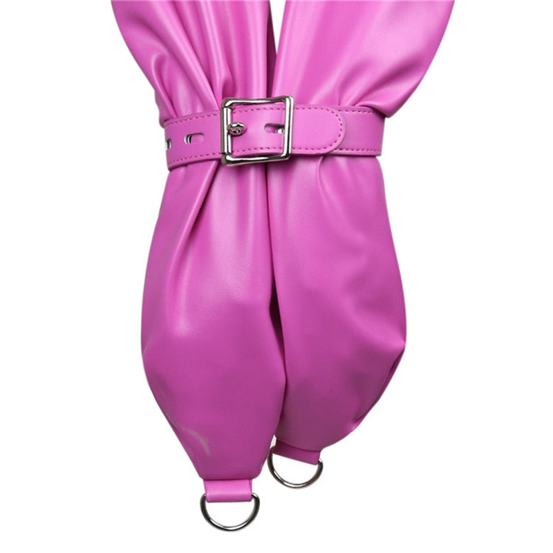 Passionate Submission Leather Collar and Restraint Jacket Bondage Set