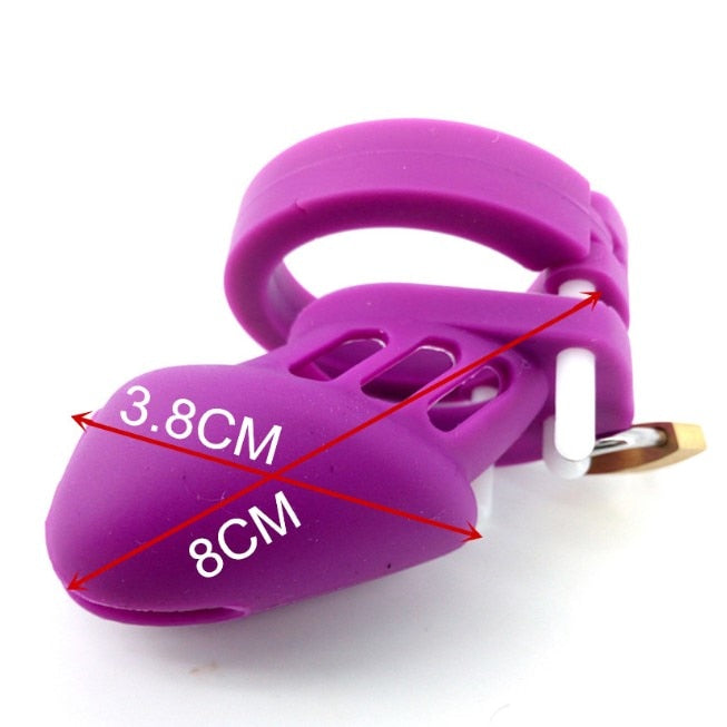 Silicone Purple Chastity Cage