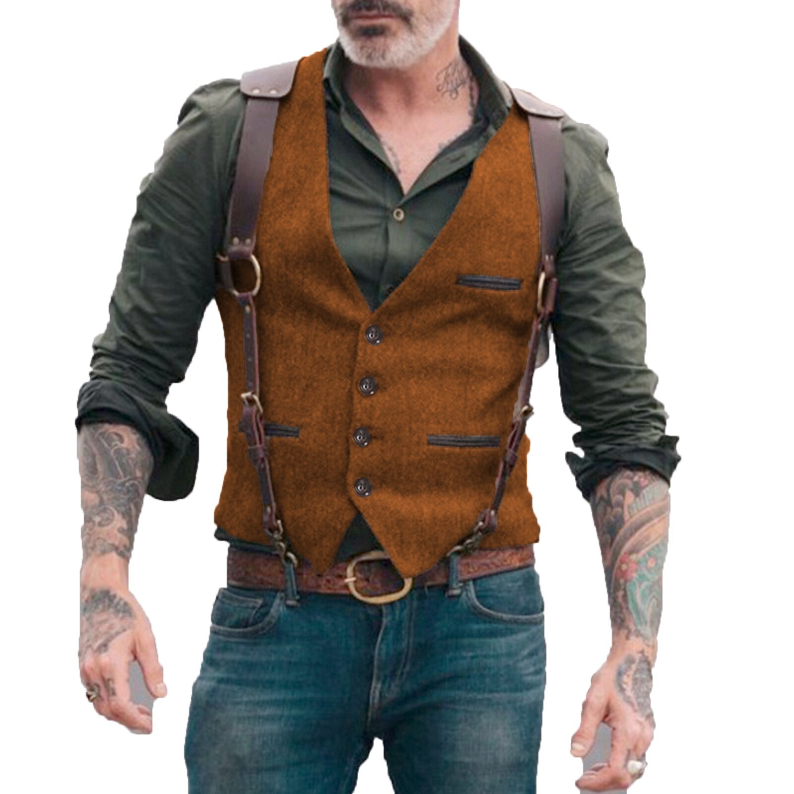 Retro Fashion Open Pocket Vest