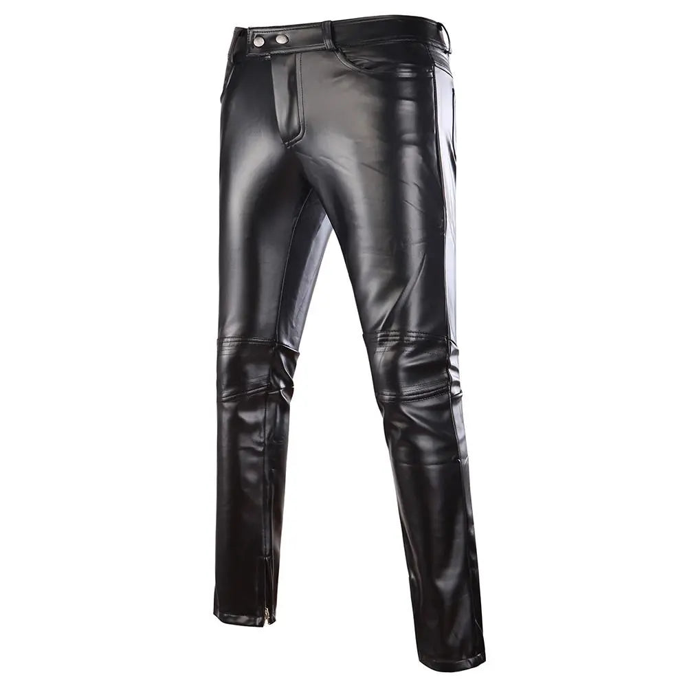 Metallic Coated Textured Skinny Pants