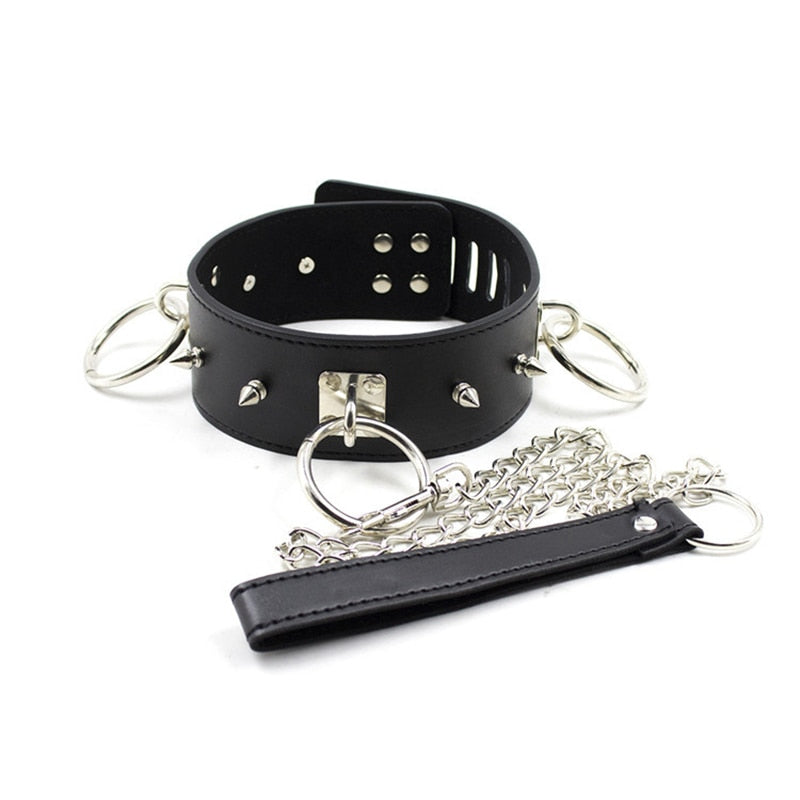 BDSM Studded Collar + Lead