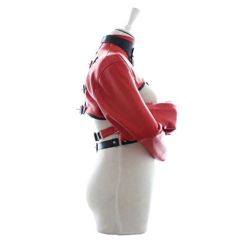 Passionate Submission Leather Collar and Restraint Jacket Bondage Set