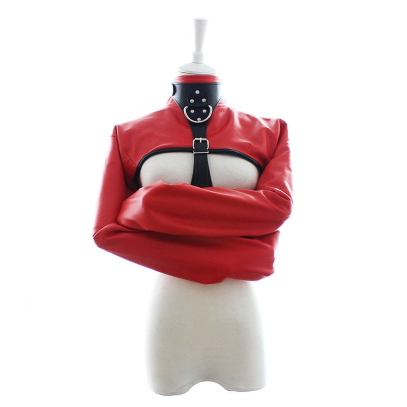 Passionate Submission Leather Collar and Restraint Jacket Bondage Set
