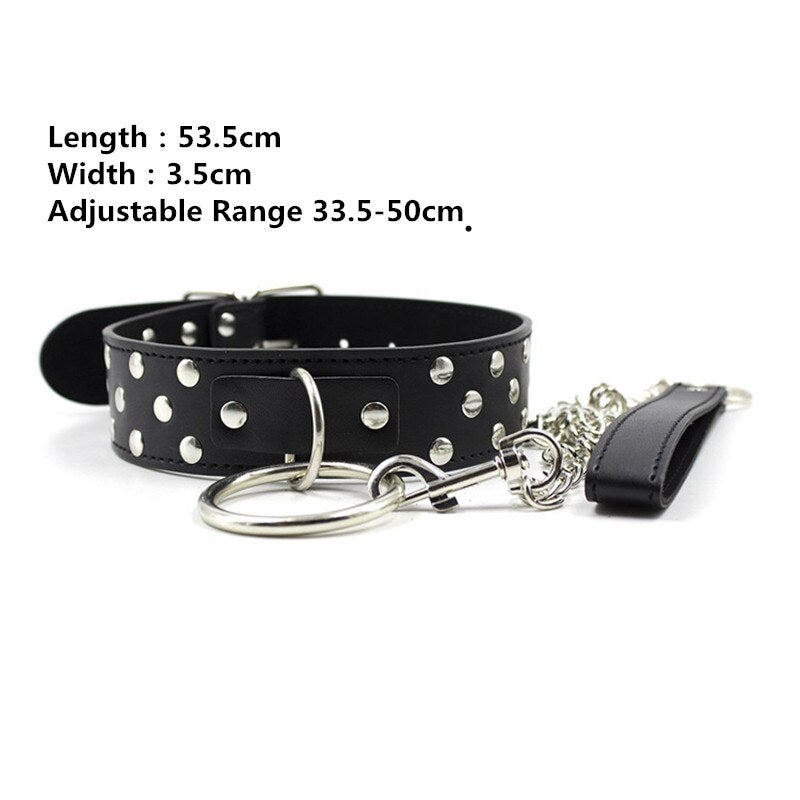 BDSM Studded Collar + Lead
