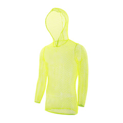 Hooded Long Sleeve Muscle Transparent Tee