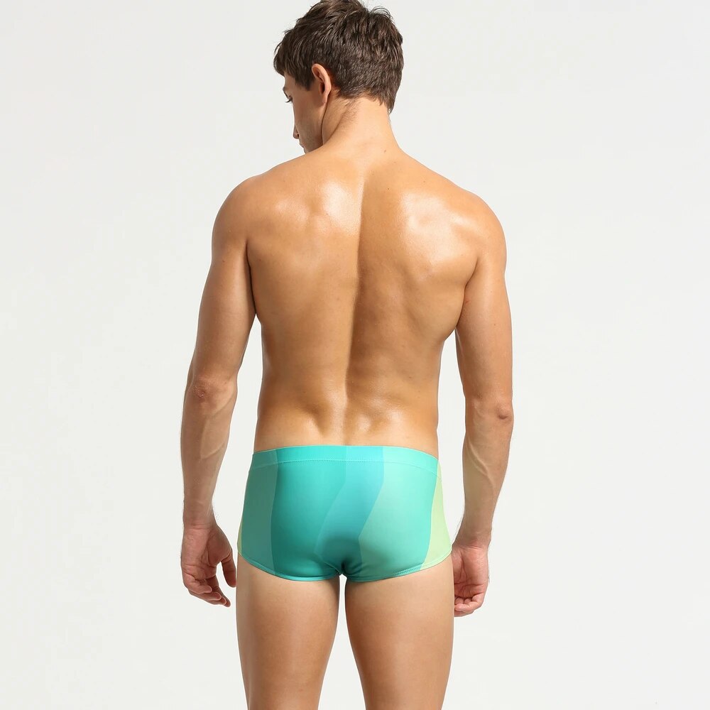 Colour Block Low Waist Swimming Trunks