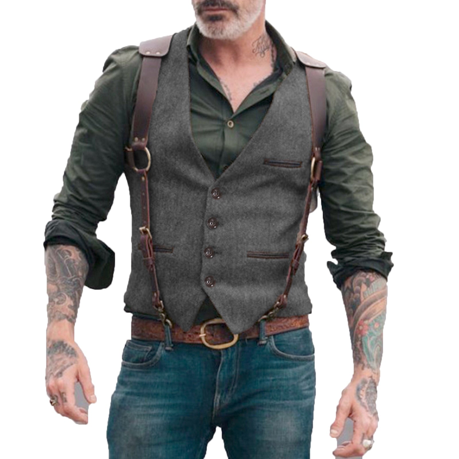 Retro Fashion Open Pocket Vest