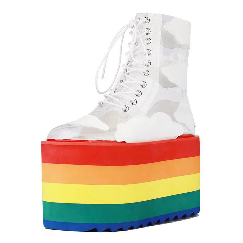 Elevated Flair Rainbow Platform Shoes