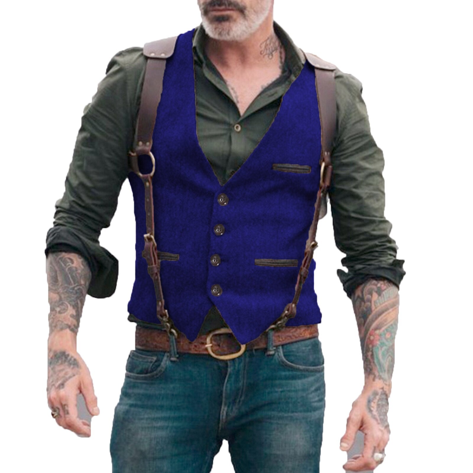 Retro Fashion Open Pocket Vest
