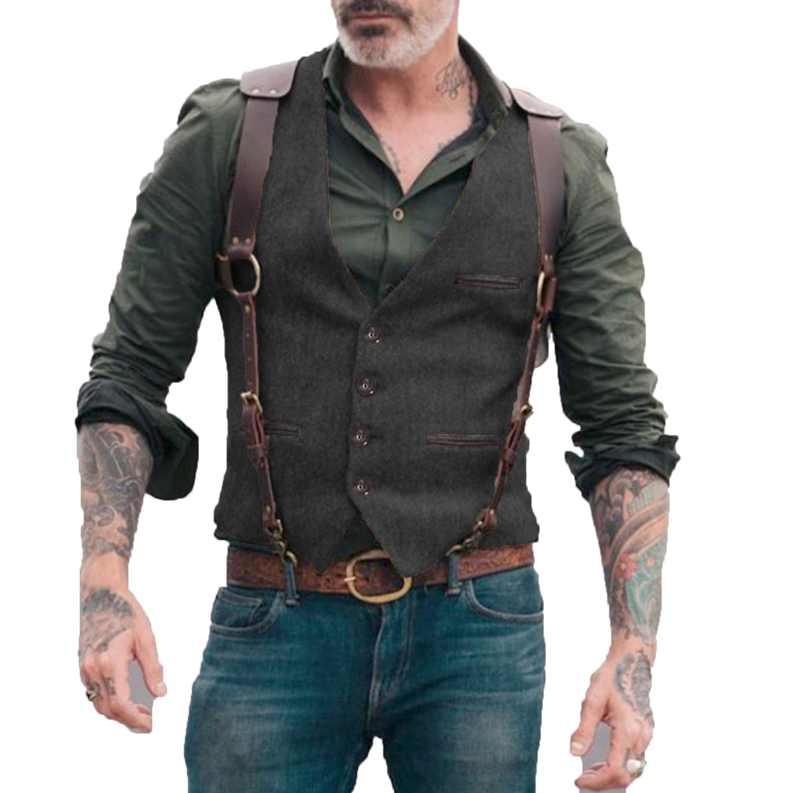 Retro Fashion Open Pocket Vest