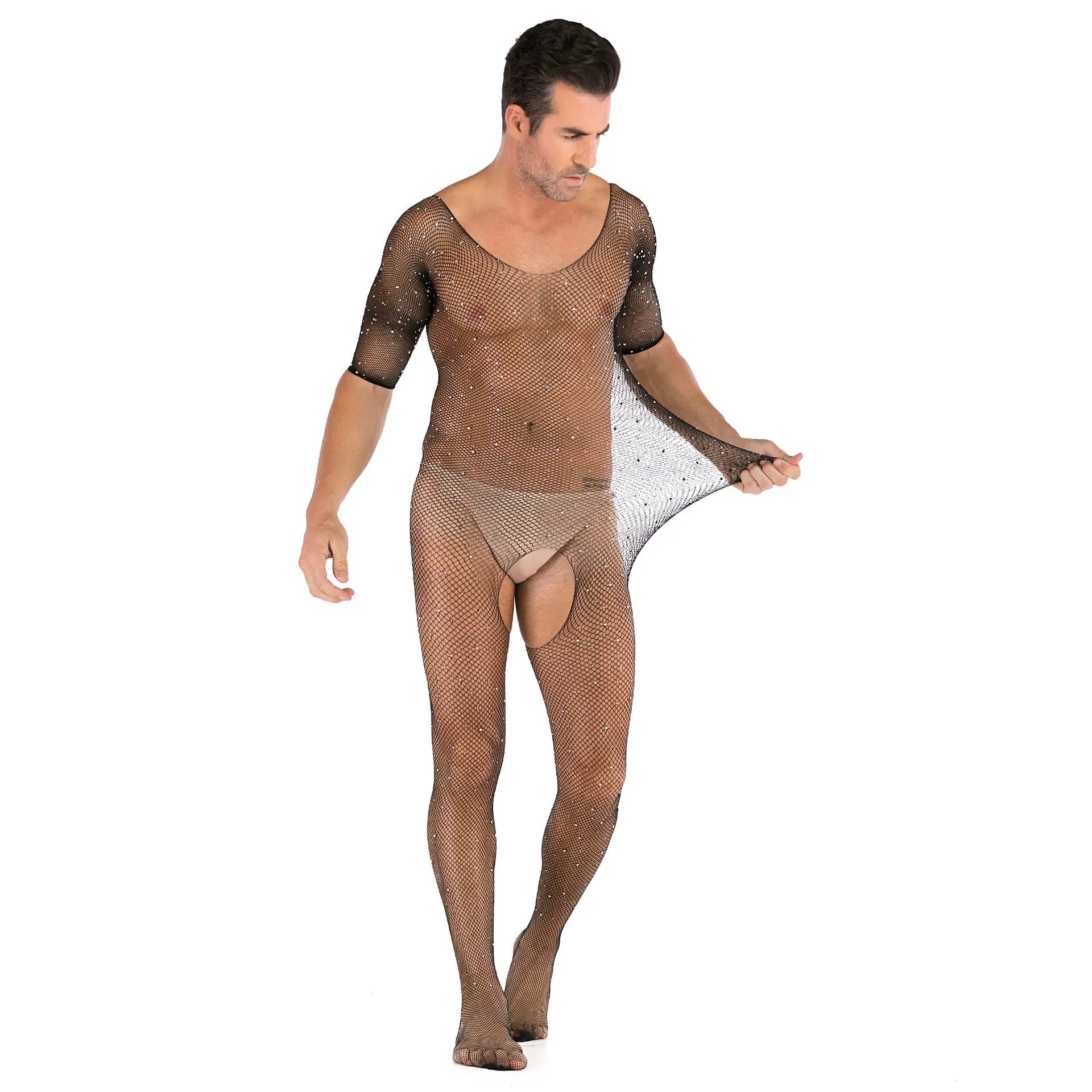 Hollow Temptation Men's Fishnet Pantyhose