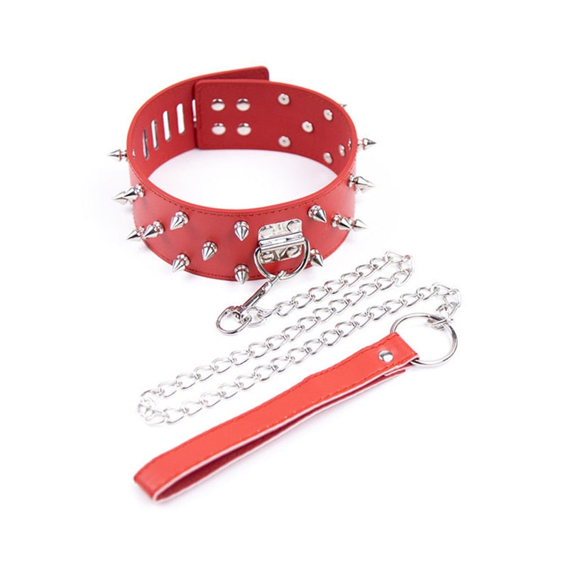 BDSM Studded Collar + Lead