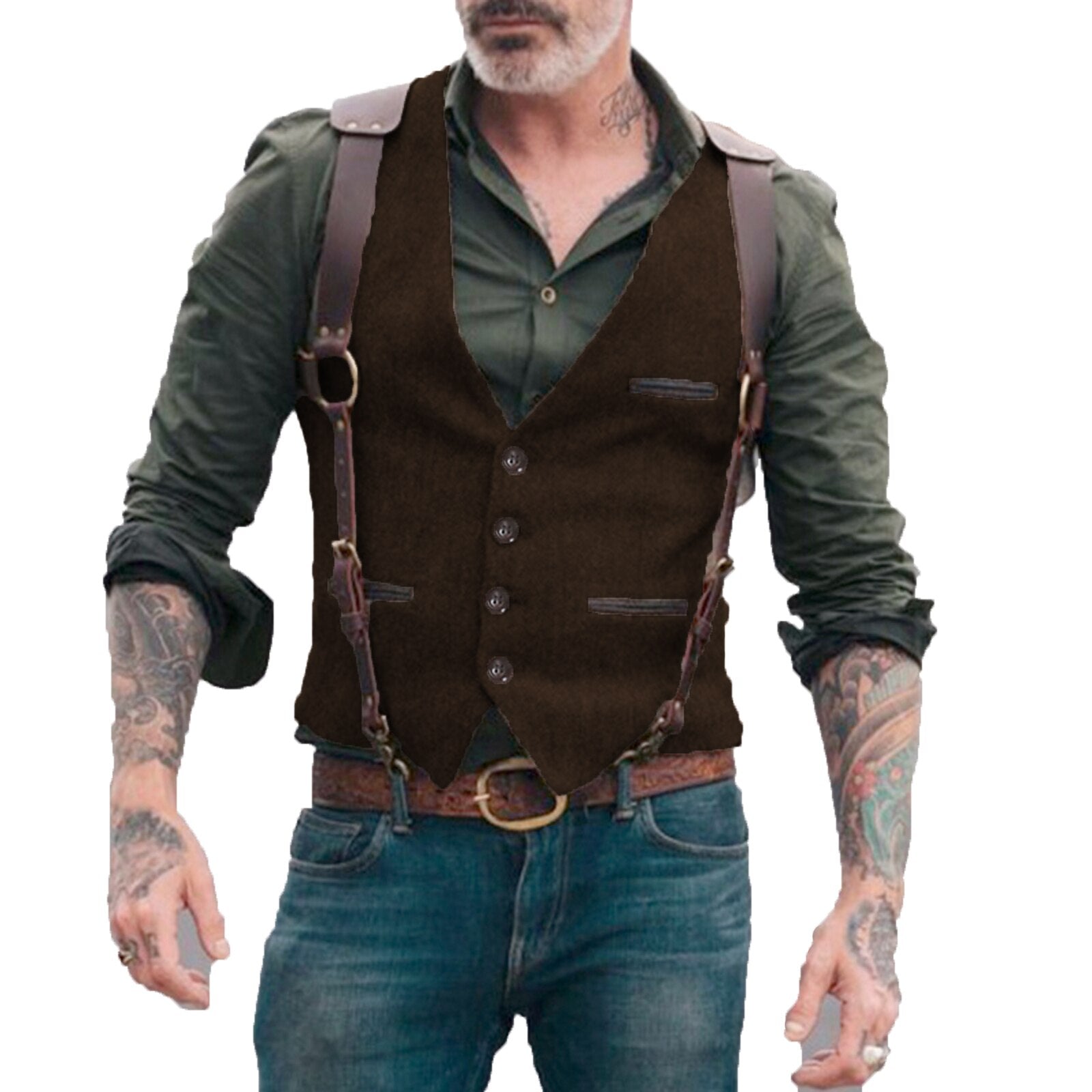 Retro Fashion Open Pocket Vest