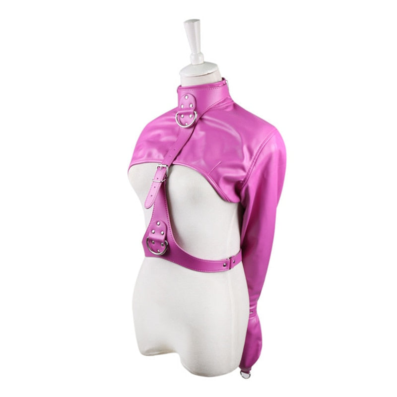 Passionate Submission Leather Collar and Restraint Jacket Bondage Set