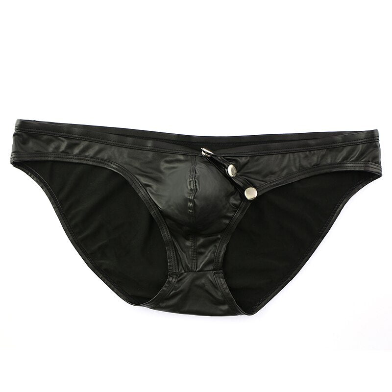 Men's Sexy Patent Leather Briefs