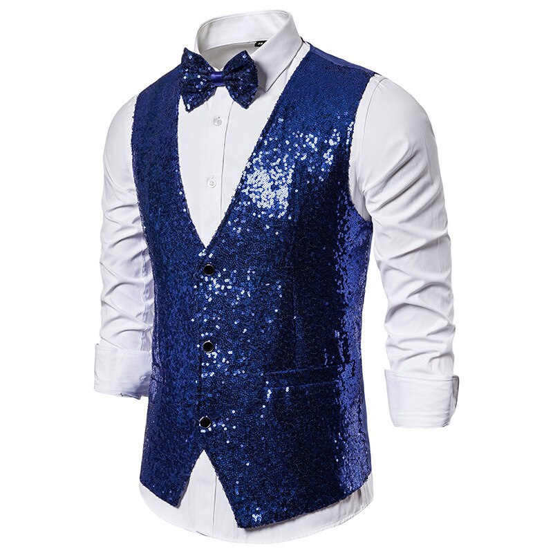 Gala Glitz Sparkling Waistcoat With Bowtie