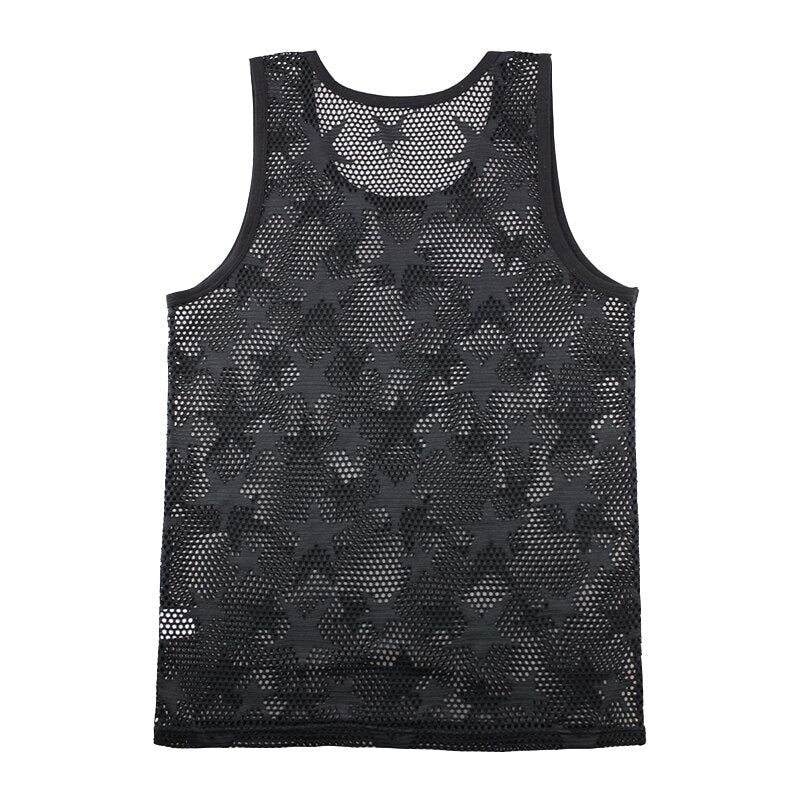 Attention Sheer Star Muscle Tank