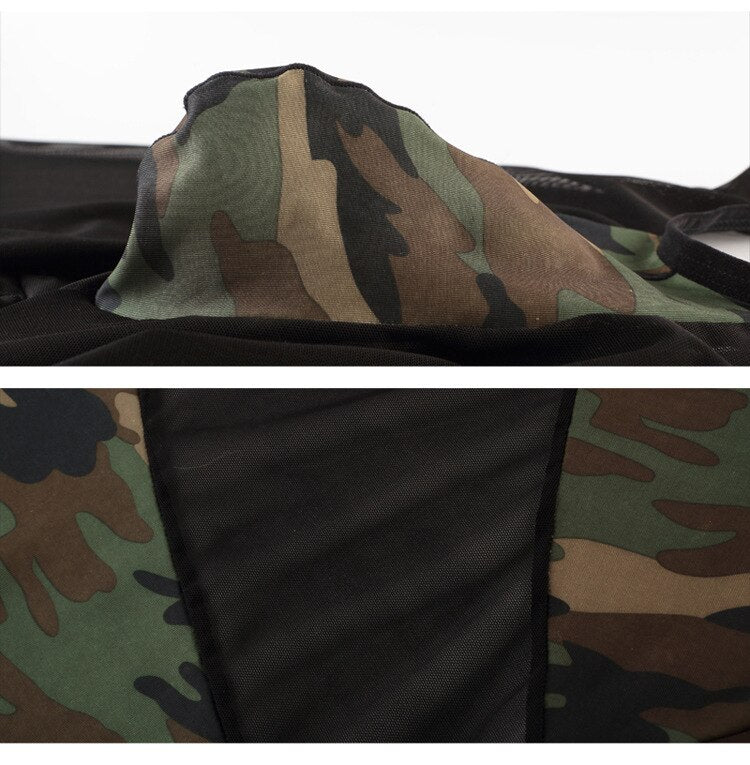 Men's Camouflage Army Mesh Bodysuit