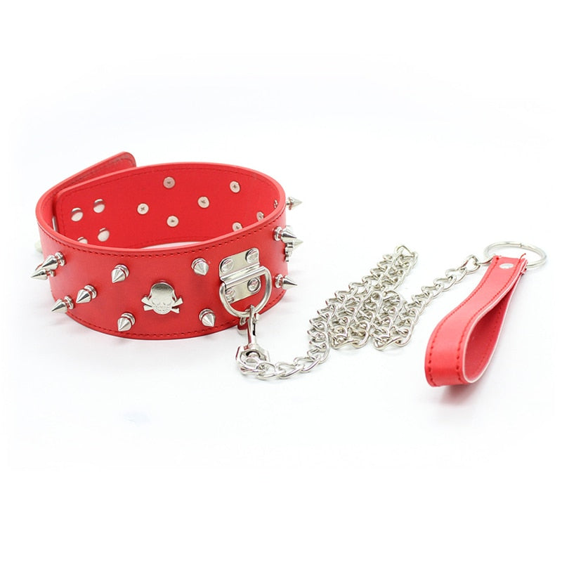 BDSM Studded Collar + Lead