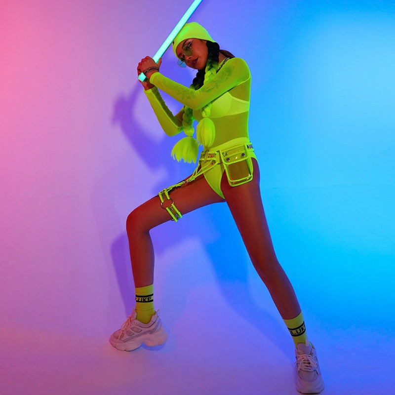 Fierce Neon Green Rave Outfit