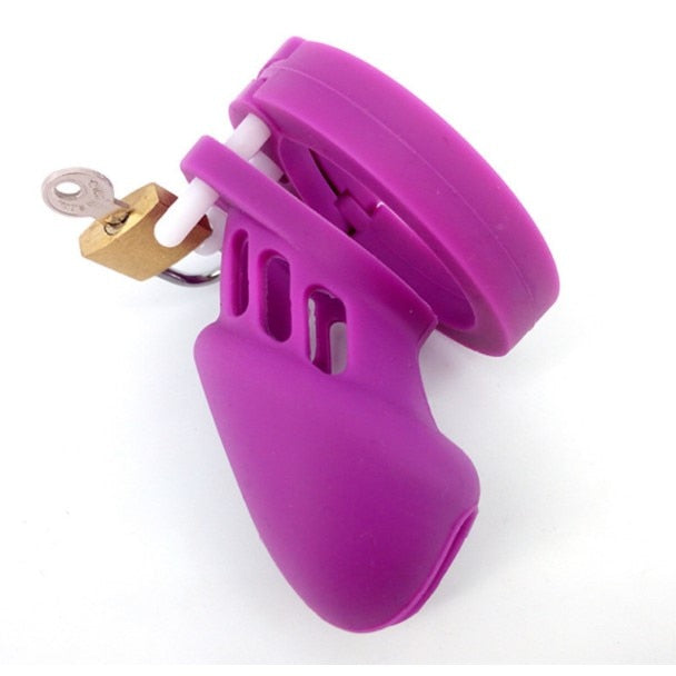 Silicone Purple Chastity Cage